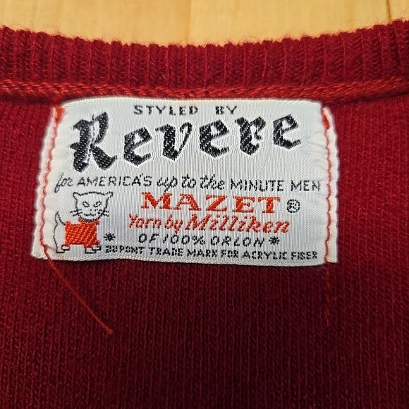 Vintage Revere Sweater Vest Mens Size Medium Red 100% Orlon 60s 70s Grandpa - Picture 6 of 7